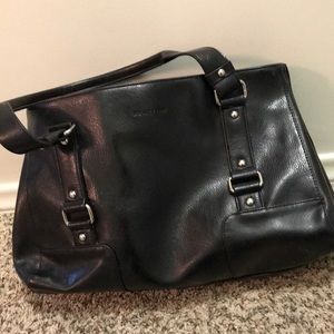 Kenneth Cole Reaction black leather satchel